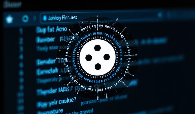 Ilustración de una galleta digital representando una cookie en un navegador web.