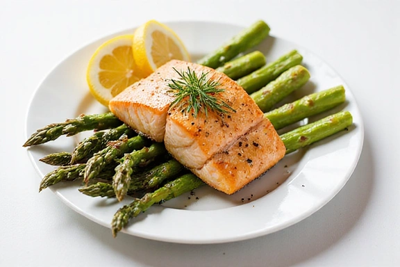 Salmón al Horno con Espárragos